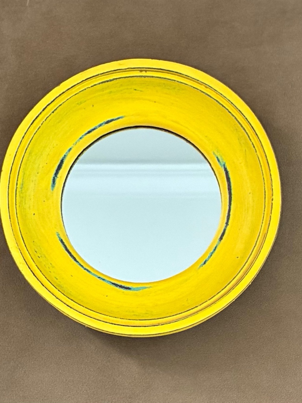 Small Home Decor Mirror Yellow Frame